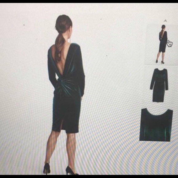 H&M Velvet Evergreen Long Sleeve Midi Dress - Picture 1 of 4